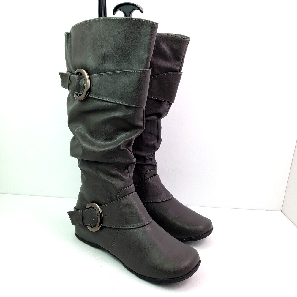 Journee Collection JC Paris Womens Size 10 Grey Fashion 15.5" Knee High Boots